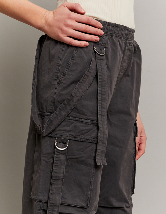TALLY WEiJL, Pantalon large cargo taille haute gris for Women