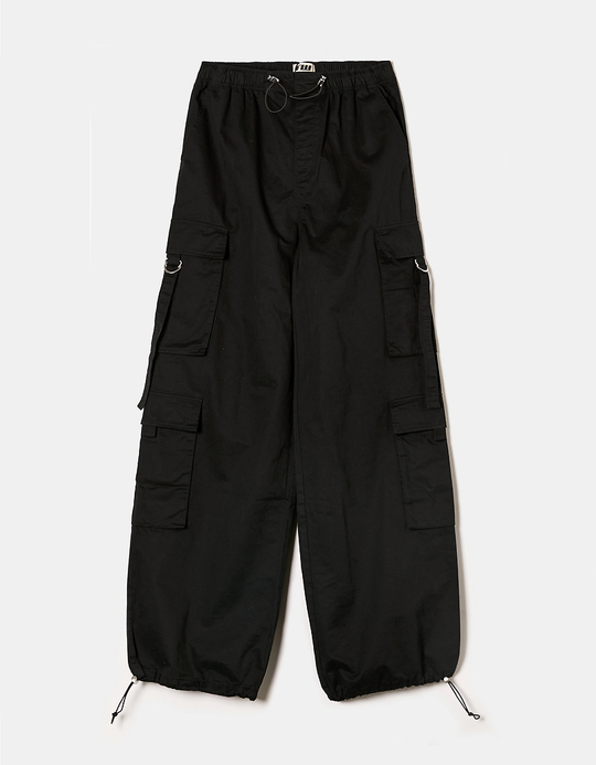 TALLY WEiJL, Pantalon Cargo Noir Taille Haute for Women
