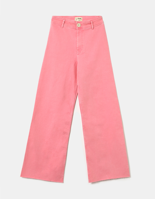 TALLY WEiJL, Pantalon Jambe Large Taille Haute Rose for Women