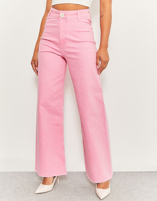 TALLY WEiJL, Pantalon Jambe Large Taille Haute Rose for Women