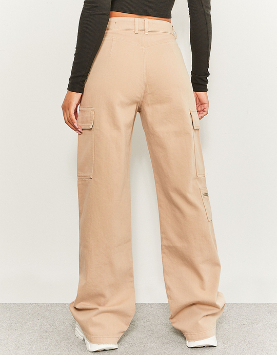 TALLY WEiJL, Beige High Waist Cargo Trousers for Women