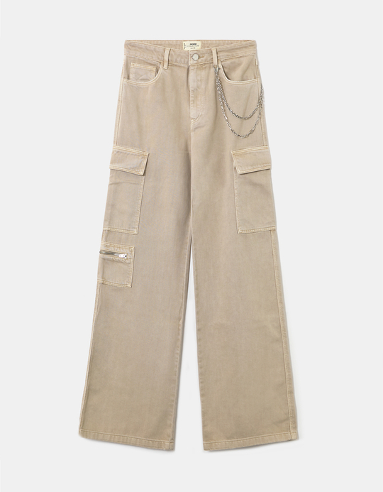 TALLY WEiJL, Pantalon Cargo Taille Haute avec chaîne for Women
