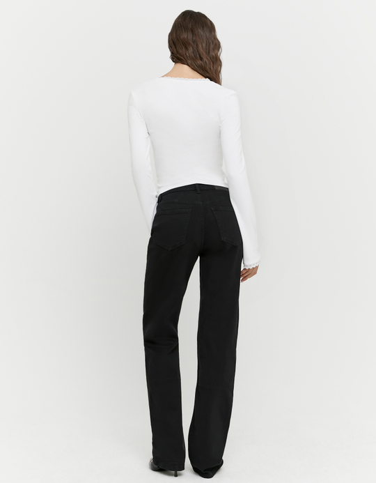 TALLY WEiJL, Pantalon Noir Droit Taille Haute for Women