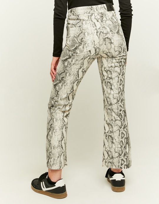 TALLY WEiJL, Cropped Flare Jeans mit Schlangen-Print for Women