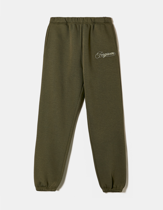 TALLY WEiJL, Khakifarbene Basic Joggers mit Stickerei for Women