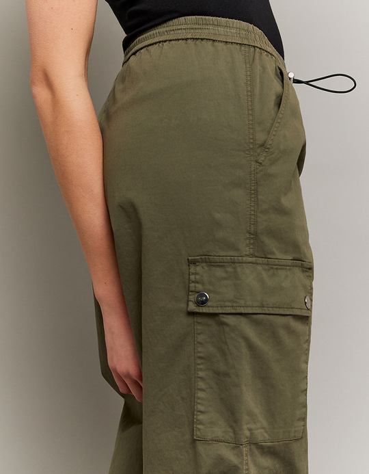 TALLY WEiJL, Pantaloni Parachute a Vita Alta Kaki for Women