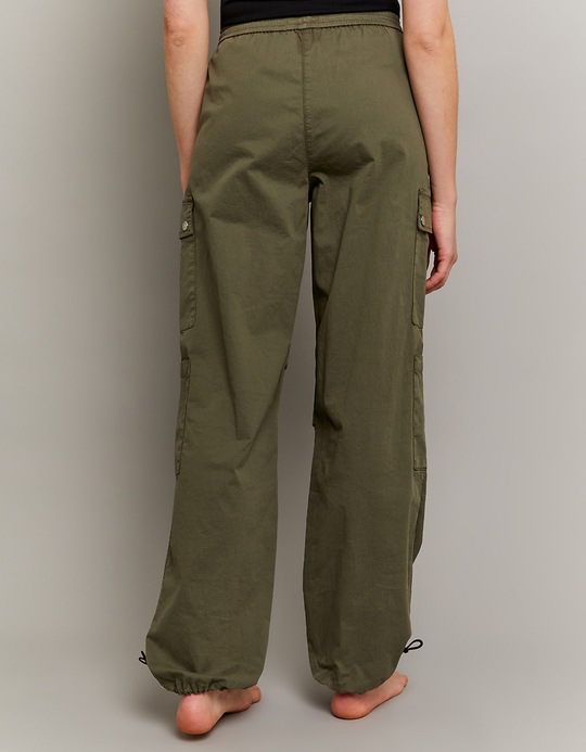TALLY WEiJL, Pantaloni Parachute a Vita Alta Kaki for Women