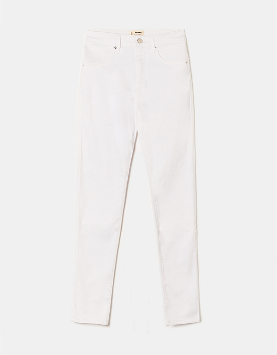 TALLY WEiJL, White High Waist Skinny Push Trousers for Women