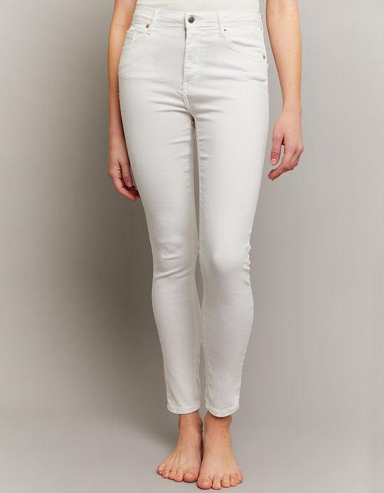 TALLY WEiJL, Weiße Mid Waist Skinny Push Up Hose for Women