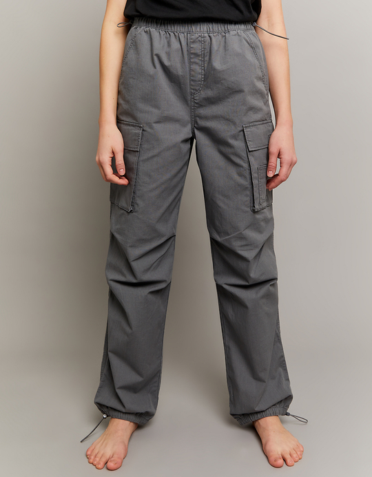 TALLY WEiJL, Graue High Waist Cargo Parachute Hose for Women