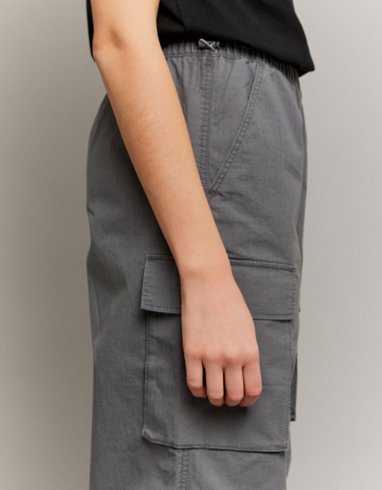 TALLY WEiJL, Graue High Waist Cargo Parachute Hose for Women