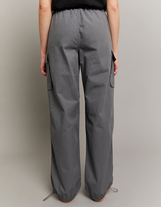 TALLY WEiJL, Graue High Waist Cargo Parachute Hose for Women