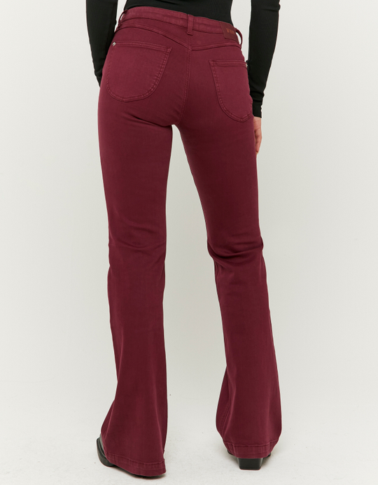 TALLY WEiJL, Burgunder Low Waist Flare Hose for Women