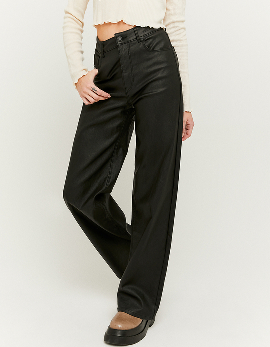 TALLY WEiJL, Pantalon Noir Taille Haute Jambe Large for Women