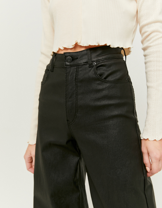 TALLY WEiJL, Pantalon Noir Taille Haute Jambe Large for Women