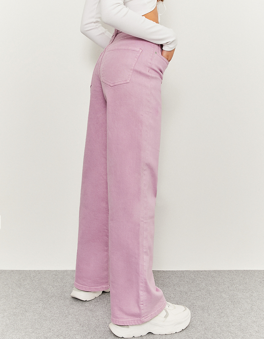 TALLY WEiJL, Purple High Waist Wide Leg Trousers for Women