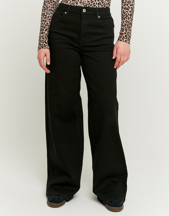 TALLY WEiJL, Schwarze Wide Leg High Waist Hose for Women