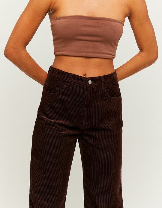 TALLY WEiJL, Violette High Waist Wide Leg Hose aus Samt  for Women