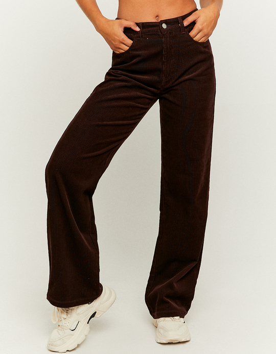 TALLY WEiJL, Violette High Waist Wide Leg Hose aus Samt  for Women