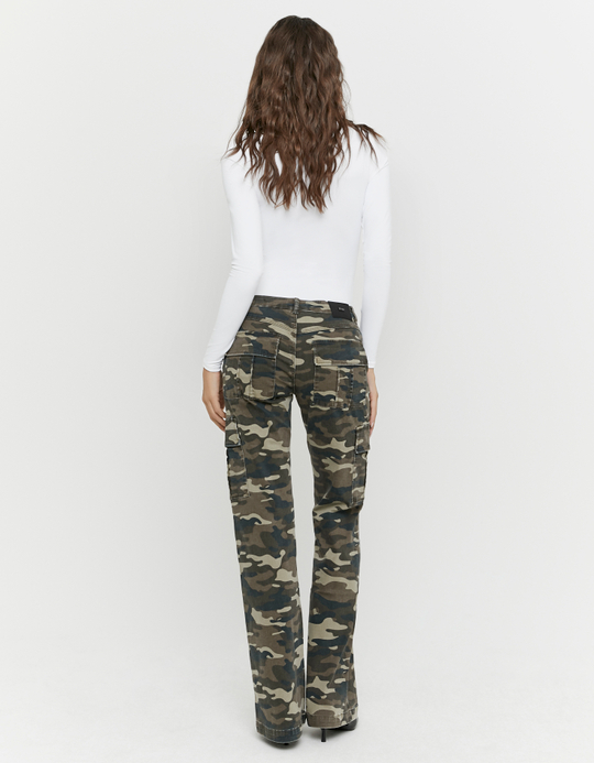 TALLY WEiJL, Camouflage Bootcut Trousers for Women