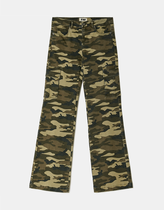 TALLY WEiJL, Camouflage Bootcut Trousers for Women