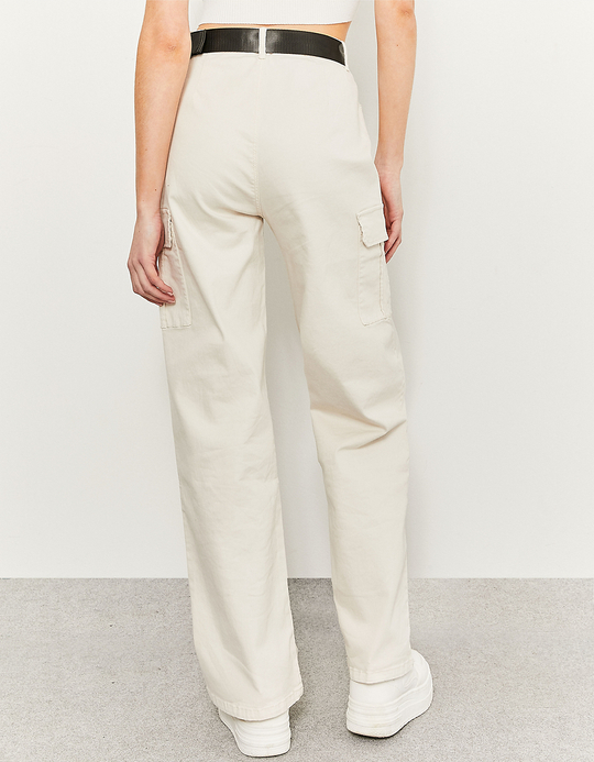 TALLY WEiJL, Pantaloni Cargo Beige Con Cintura for Women