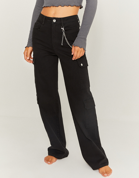 TALLY WEiJL, High Waist Cargo Straight Leg Hose for Women
