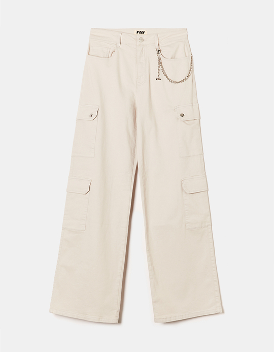 TALLY WEiJL, High Waist Cargo Straight Trousers for Women