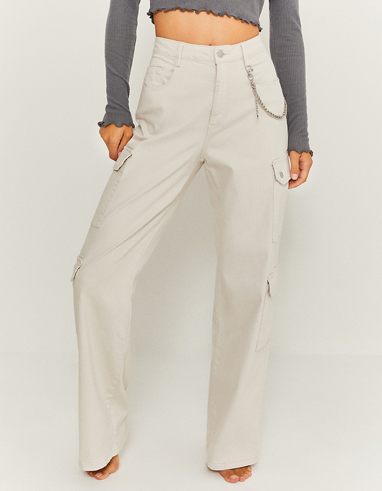 TALLY WEiJL, High Waist Cargo Straight Trousers for Women