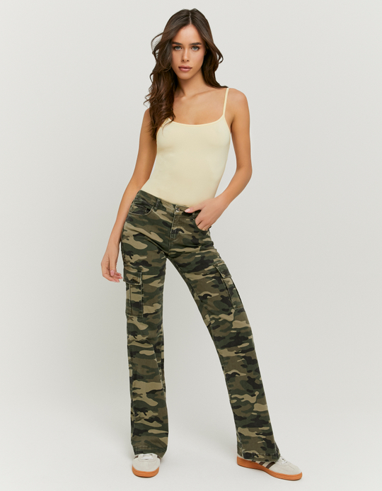 TALLY WEiJL, Camouflage Bootcut Cargohose for Women