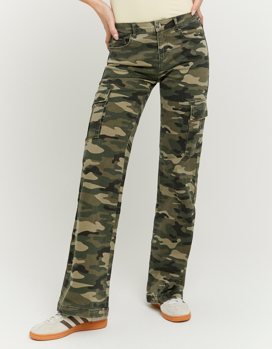 TALLY WEiJL, Camouflage Bootcut Cargo Trousers for Women