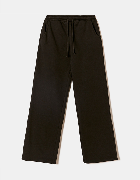 TALLY WEiJL, Pantalon Jogging Wide Leg Noir Basique for Women