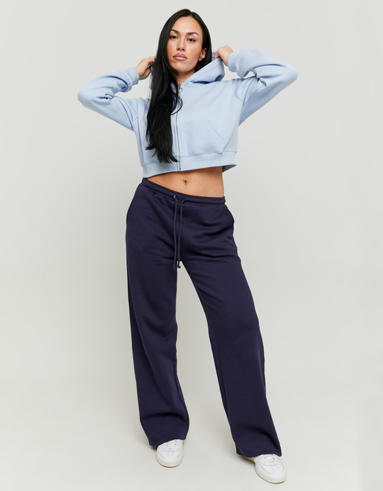 TALLY WEiJL, Blue Wide Leg Basic Joggers for Women
