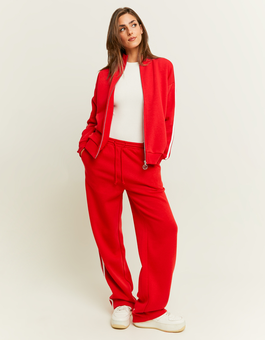 TALLY WEiJL, Pantalon Jogging Wide Leg Rouge Basique for Women