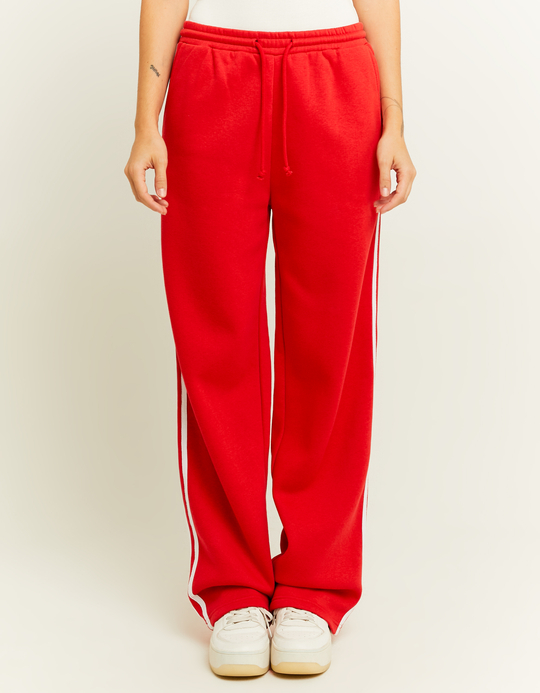 TALLY WEiJL, Pantalon Jogging Wide Leg Rouge Basique for Women