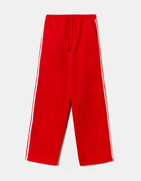 TALLY WEiJL, Pantalon Jogging Wide Leg Rouge Basique for Women