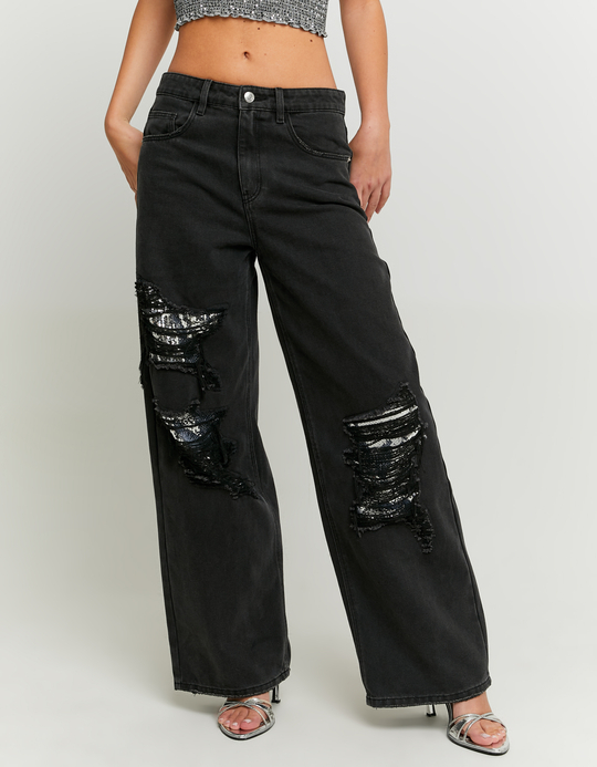 TALLY WEiJL, Baggy Jeans mit Pailletten for Women