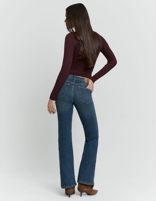 TALLY WEiJL, Dark Blue Flare Jeans for Women