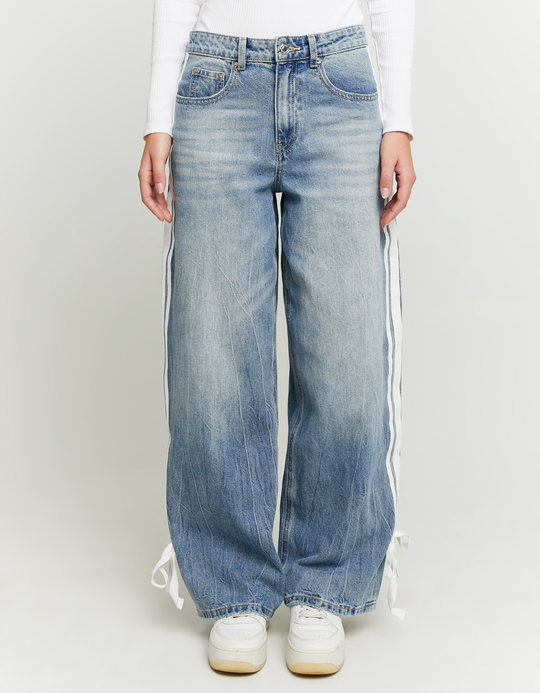 TALLY WEiJL, Blaue Baggy Jeans mit Schleifen Details for Women