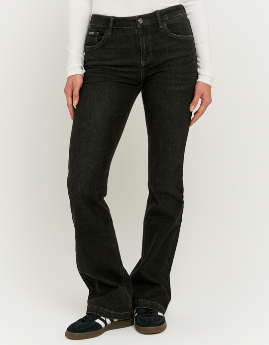 TALLY WEiJL, Black Mid Waist Bootcut Jeans for Women