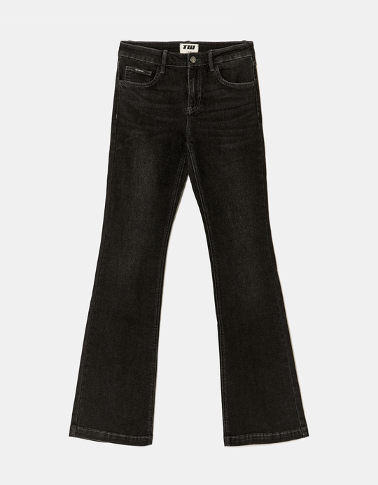 TALLY WEiJL, Jean Bootcut Noir Taille Mi-Haute for Women