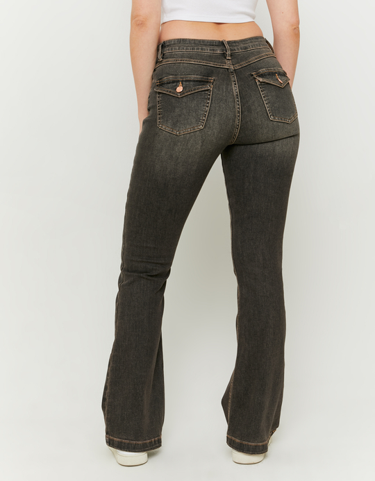 TALLY WEiJL, Schwarze Mid Waist Bootcut Jeans for Women