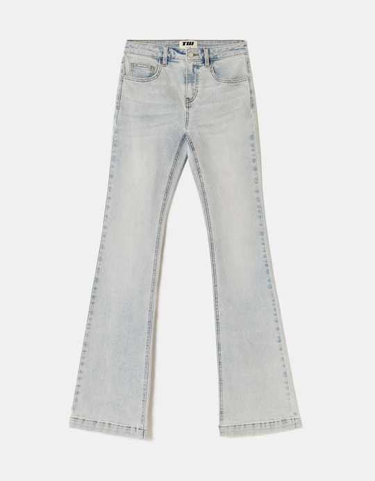 TALLY WEiJL, Light Blue Mid Waist Bootcut Jeans for Women