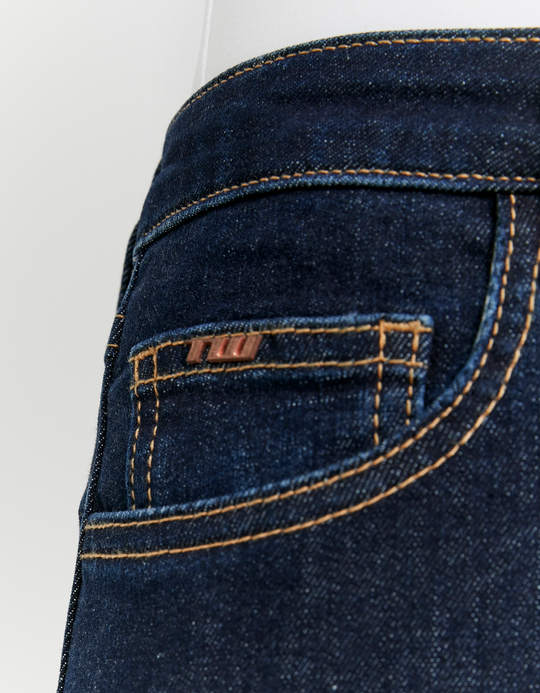 TALLY WEiJL, Dark Blue Mid Waist Bootcut Jeans for Women