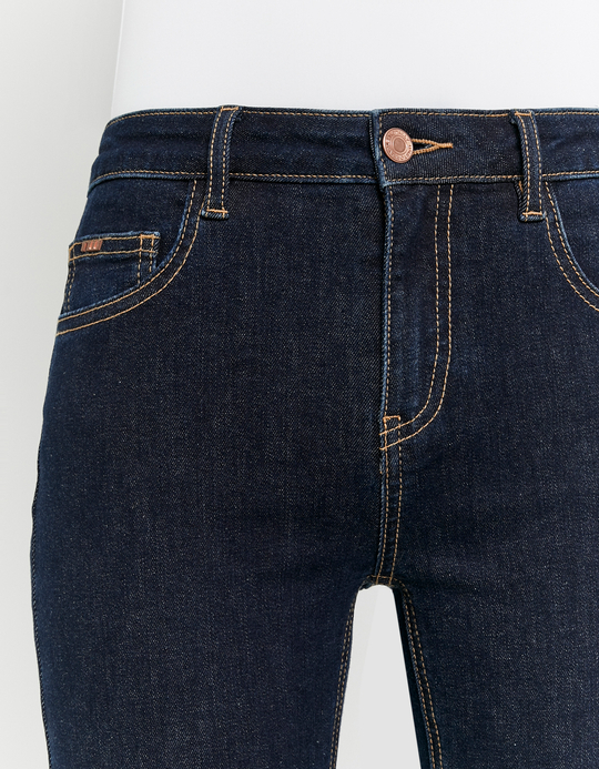 TALLY WEiJL, Dark Blue Mid Waist Bootcut Jeans for Women