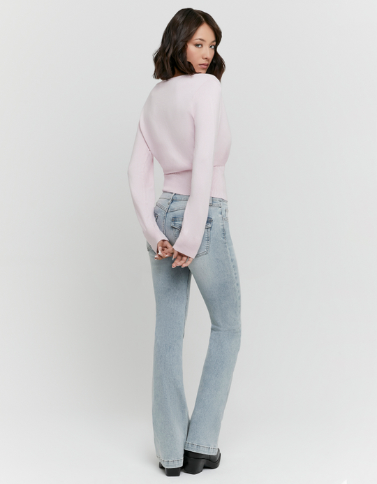 TALLY WEiJL, Blue Mid Waist Bootcut Jeans for Women