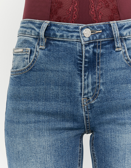 TALLY WEiJL, Blue Mid Waist Bootcut Jeans for Women