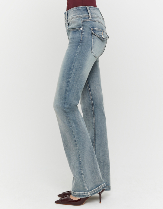 TALLY WEiJL, Blue Mid-Waist Bootcut Jeans for Women