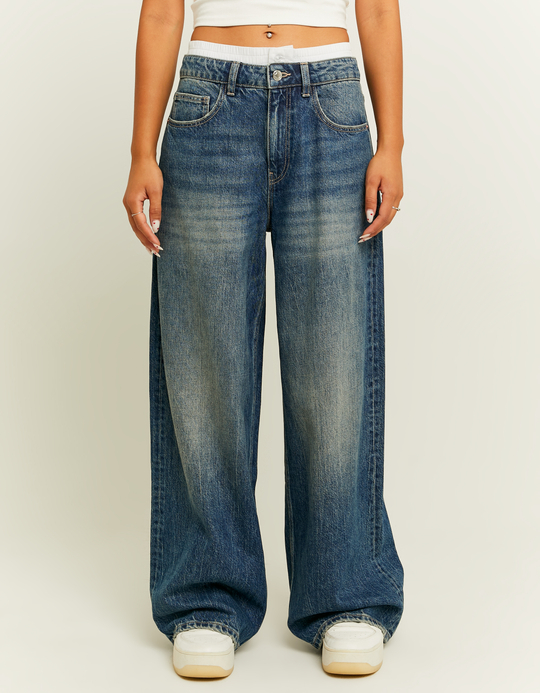 TALLY WEiJL, Loose Baggy Jeans with Boxer Detail for Women
