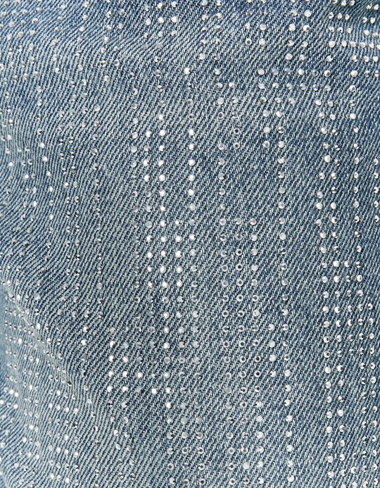 TALLY WEiJL, Blaue Straight Leg Jeans mit Strass for Women